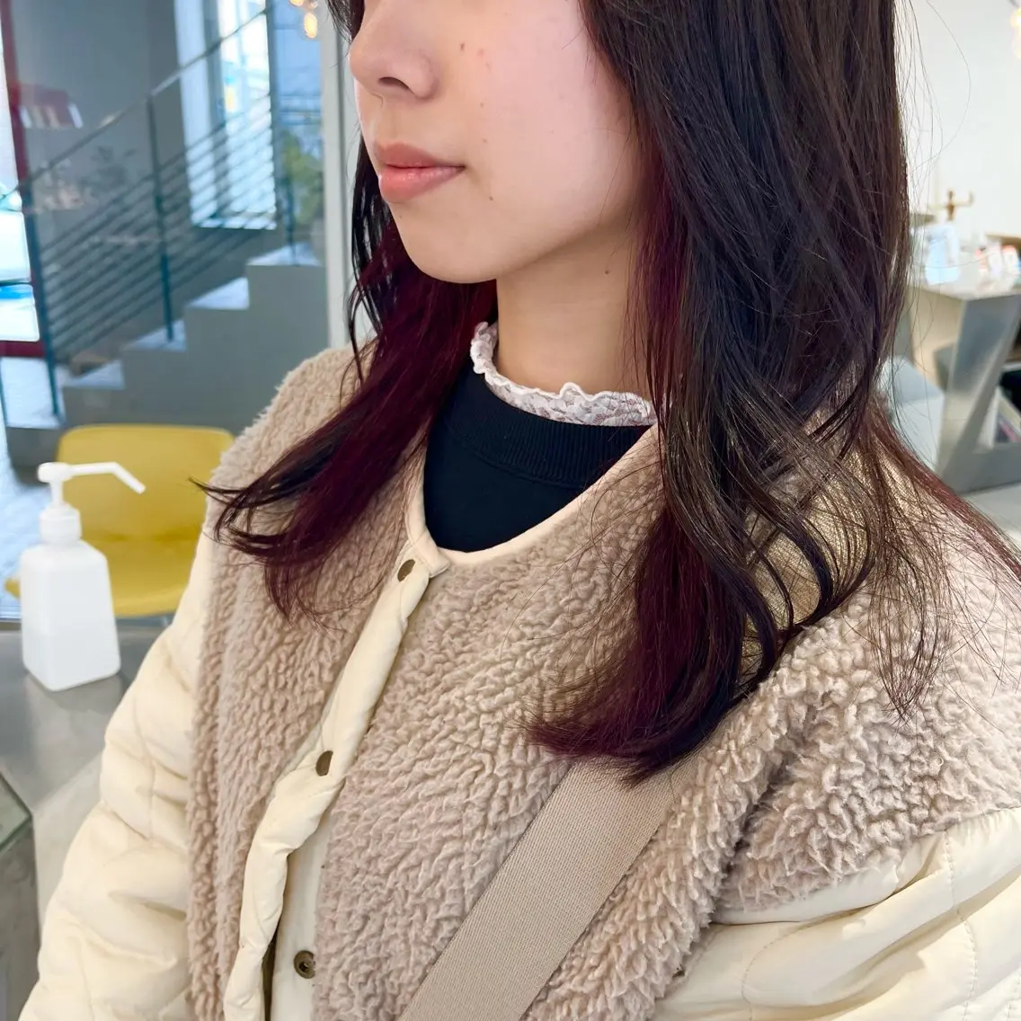 セミロング カラー ブリーチ デザインカラー ダブルカラー ブリーチなしカラー オレンジ 由比藤理子 ブリーチカラー🌈のヘアスタイル