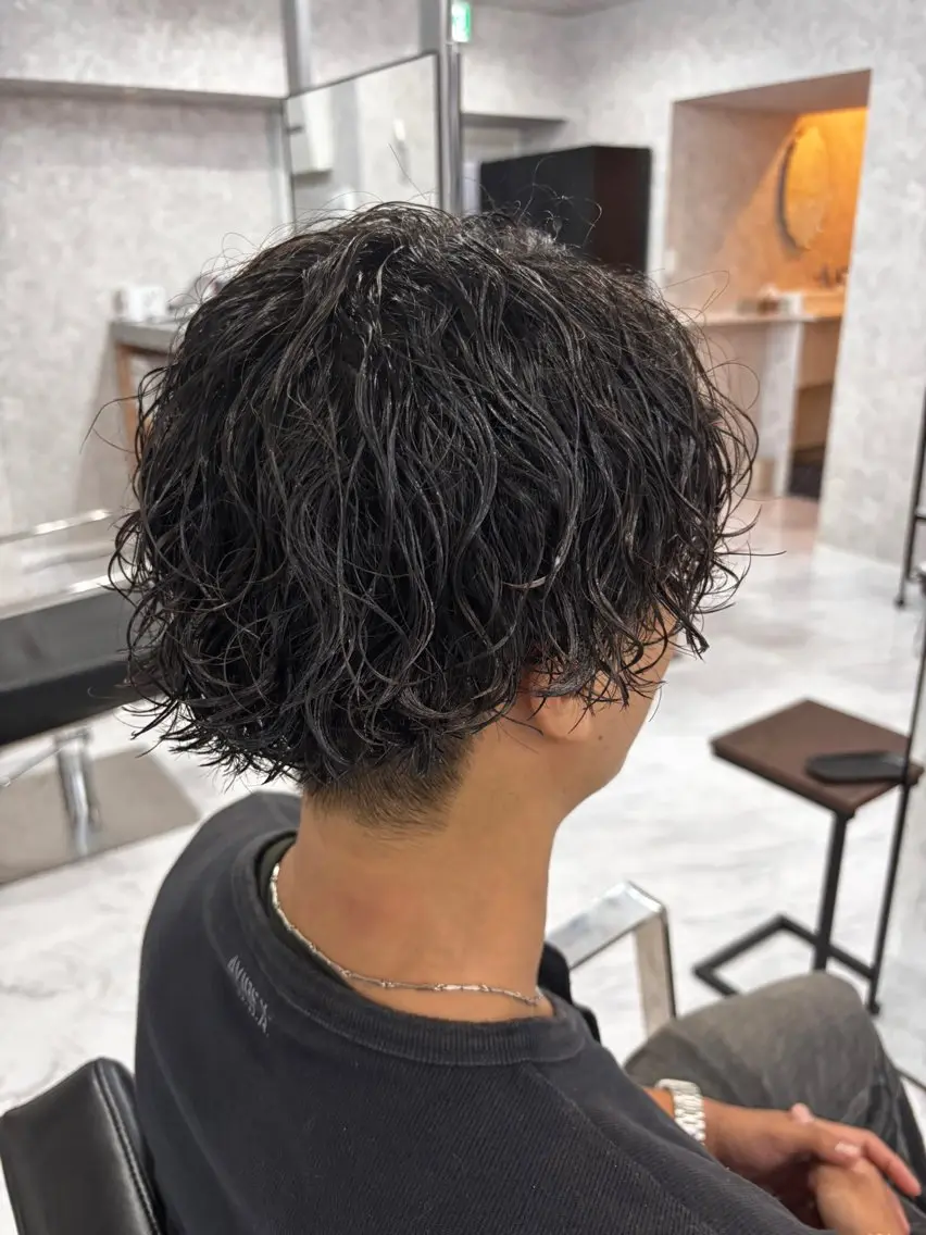 ミディアム パーマ メンズ ミディアムパーマ メンズパーマ ツイストスパイラルパーマ スパイラルパーマ Men's Rico Chihayaのヘアスタイル