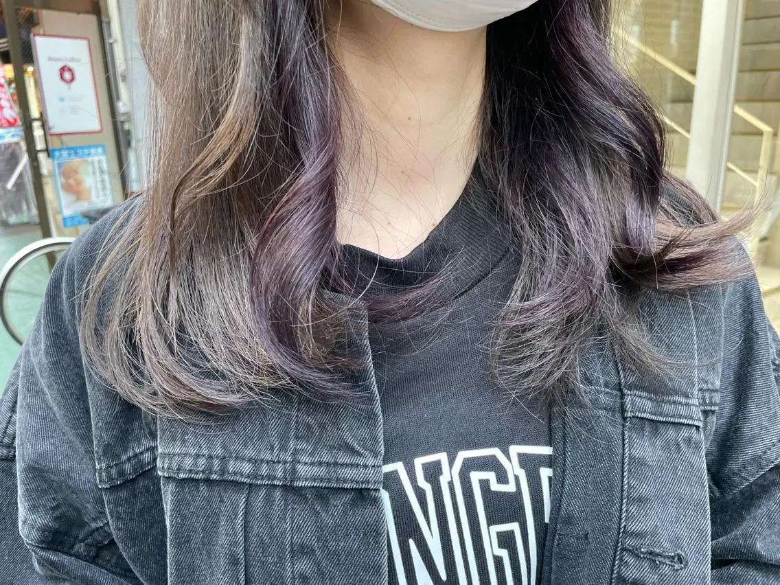 セミロング パープルカラー ♡Eleanor大宮 aya♡のヘアスタイル