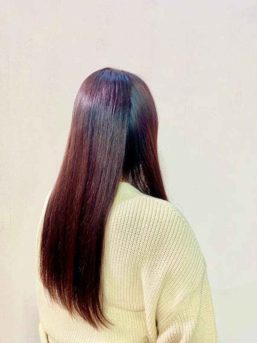 ロング カラー ピンクカラー トリートメント ヘアカラー トリートメント 杉森 蘭琉のネイルデザイン