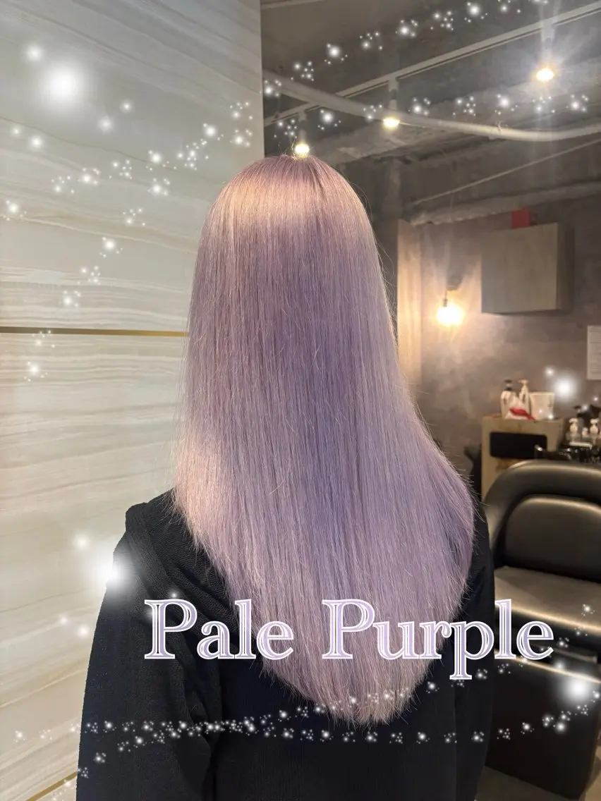 セミロング パープルカラー ヘアカラー トリートメント 🩶ブリーチ／カット ／大宮／あやね⛓🩶のヘアスタイル