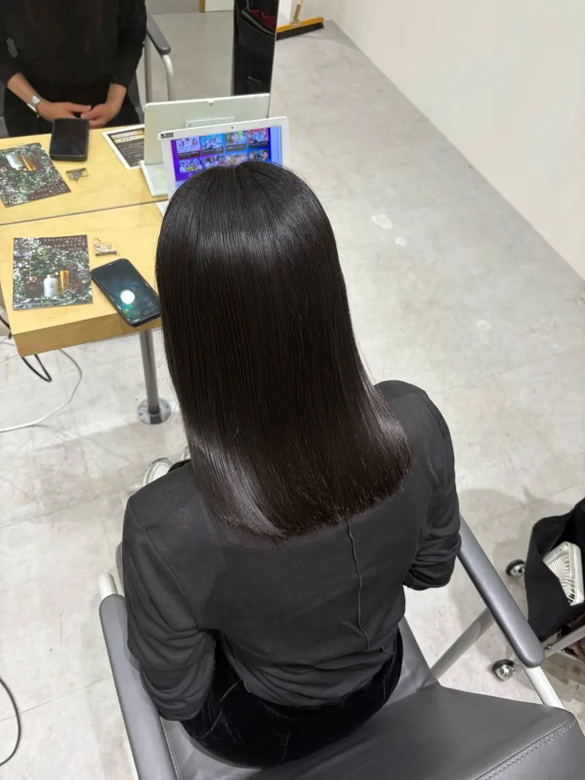 ミディアム 髪質改善 トリートメント 酸性ストレート カット トリートメント ダブルカラー/ 髪質改善💎安藤のヘアスタイル