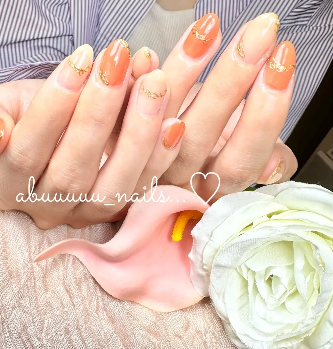 ネイル アートネイル ミラーネイル ニュアンスネイル abuuuuu nailsのネイルデザイン