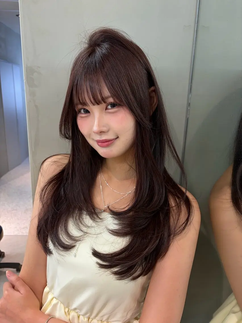 ミディアム カラー ヘアアレンジ ベージュカラー ブリーチ 透明感カラー ブリーチなしカラー 髪質改善 カット ヘアカラー トリートメント 【博多髪質改善】 吉村　清志のヘアスタイル