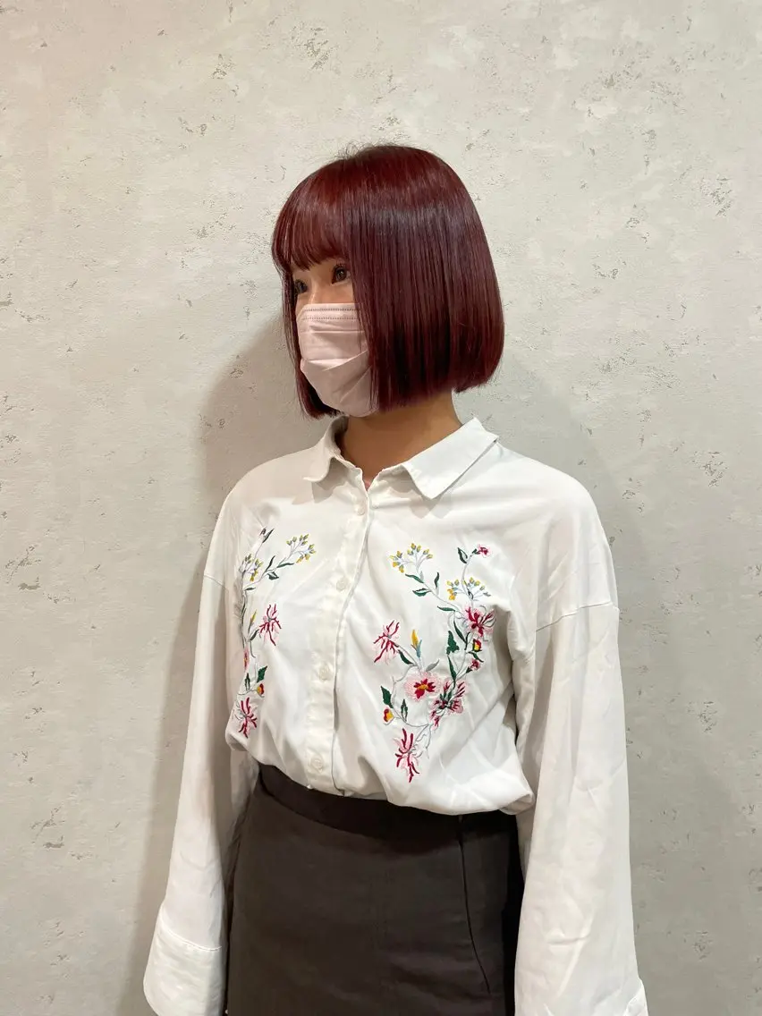 ショート カラー レッドカラー 髪質改善/Bloss om🌷高橋沙衣のヘアスタイル