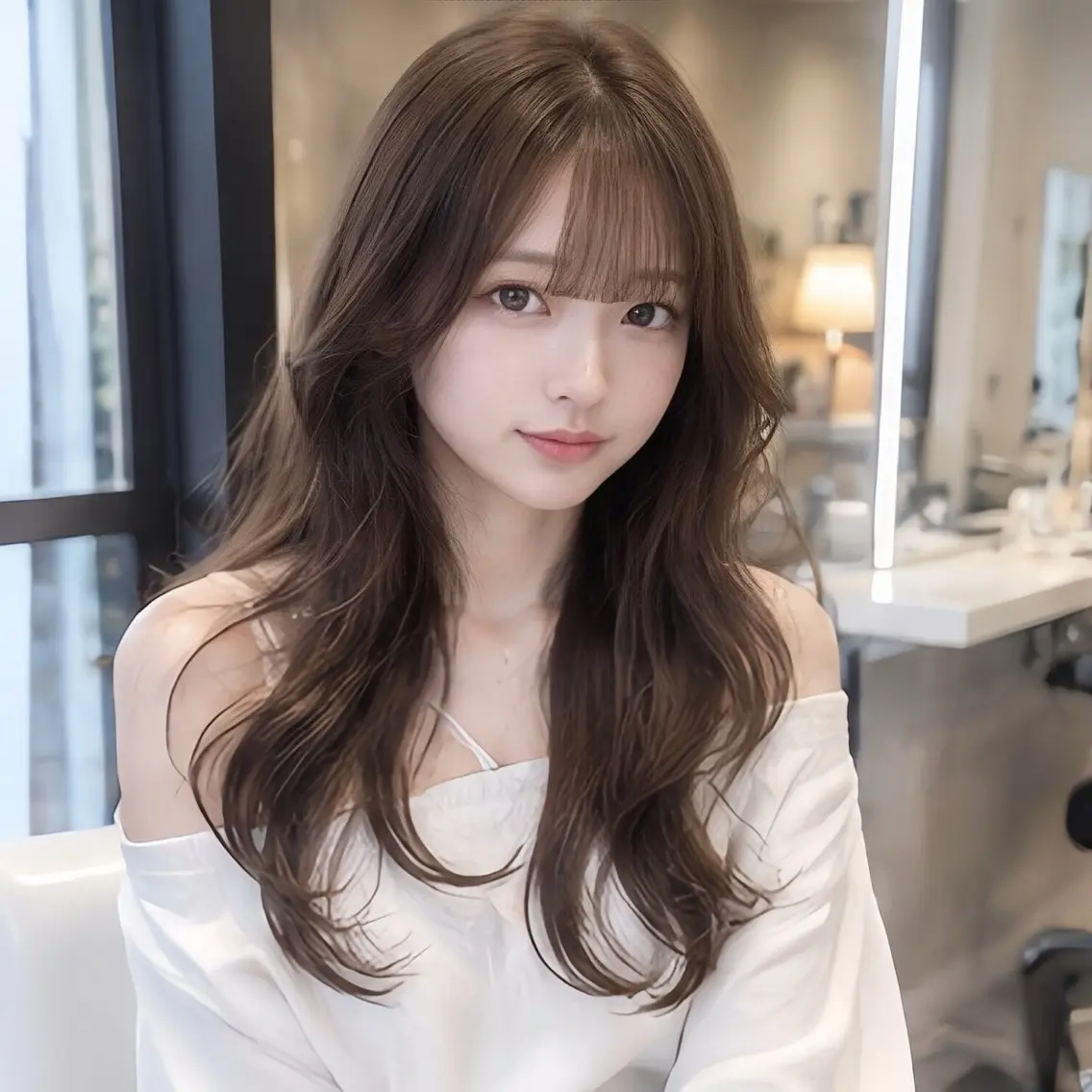 ロング カット レイヤー/顔まわり /縮毛矯正/おばかんのヘアスタイル