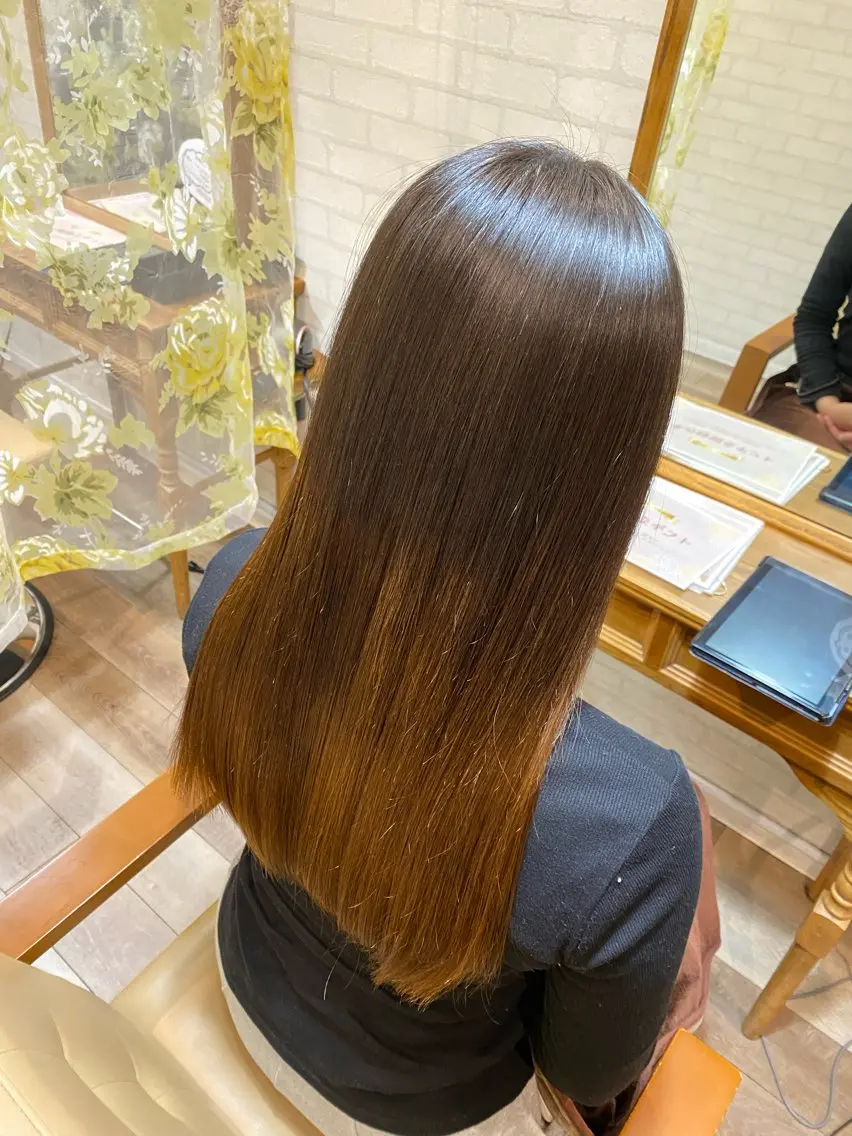 ロング カット 縮毛矯正 Aujuaソムリエ 🎨‎♡HARUのヘアスタイル