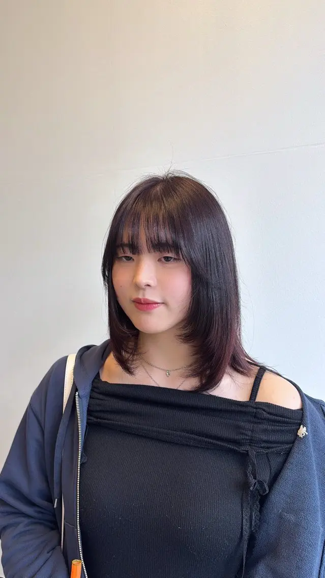 ミディアム ミディアムレイヤー 韓国風ヘア レイヤーカット 北田 みのりのマツエク・マツパデザイン