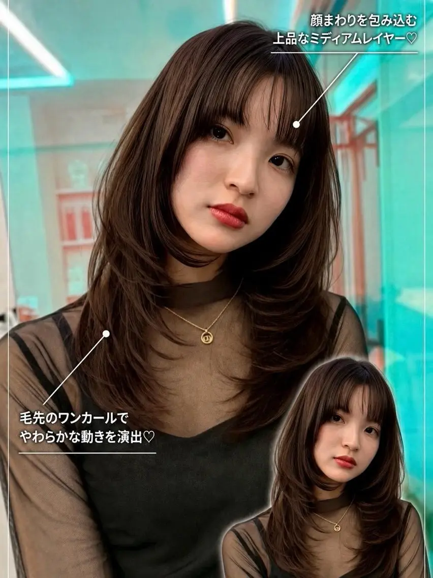 ロング カット 𝜗𝜚ブリーチ /レイヤー𝜗𝜚のヘアスタイル