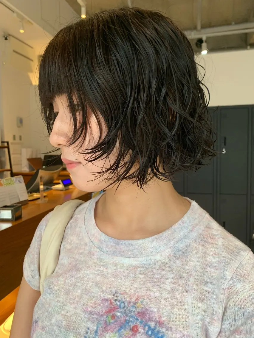 セミロング カラー パーマ パーマ 地毛風カラー /横山大樹のヘアスタイル