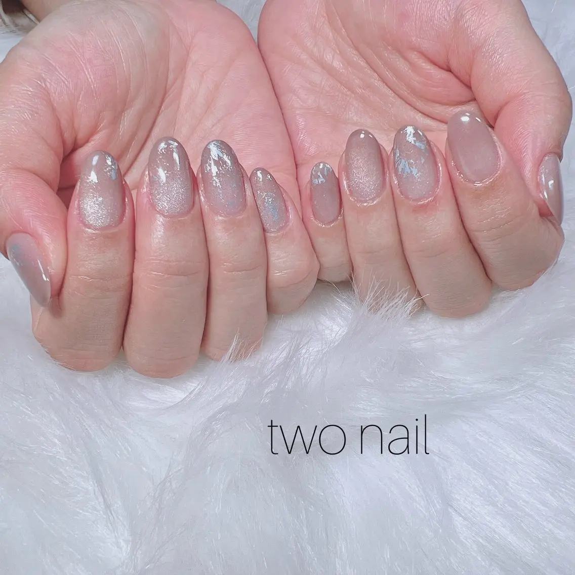 ネイル アートネイル マグネットネイル ネイルチップ ホワイト ハンドネイル two nailのネイルデザイン