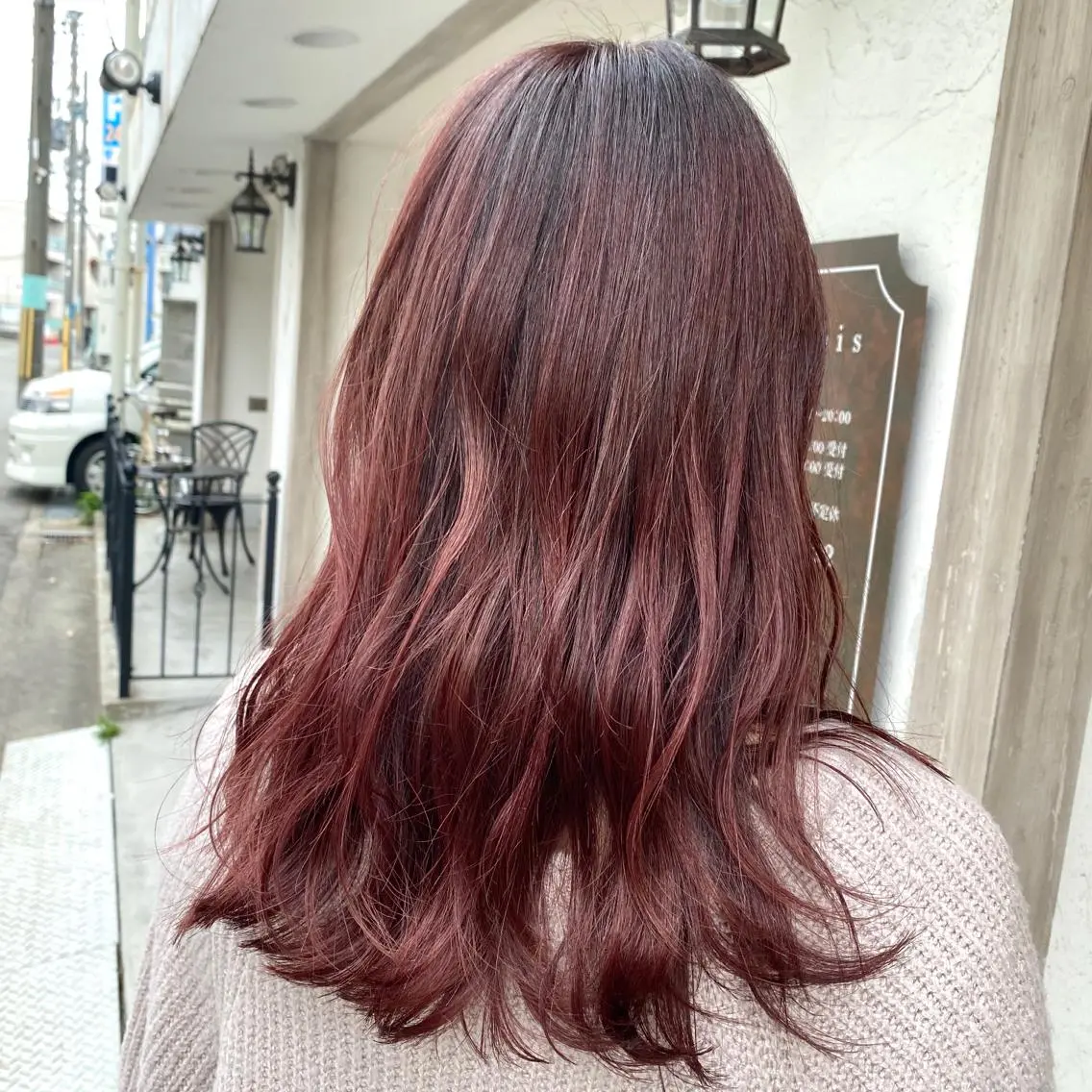 セミロング カラー ピンクカラー 美髪・髪質改善 有田怜平のヘアスタイル