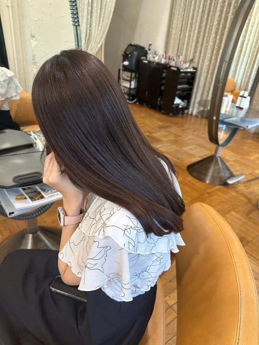 ロング カット ヘアカラー トリートメント レイヤー／パーマ ／るかのヘアスタイル