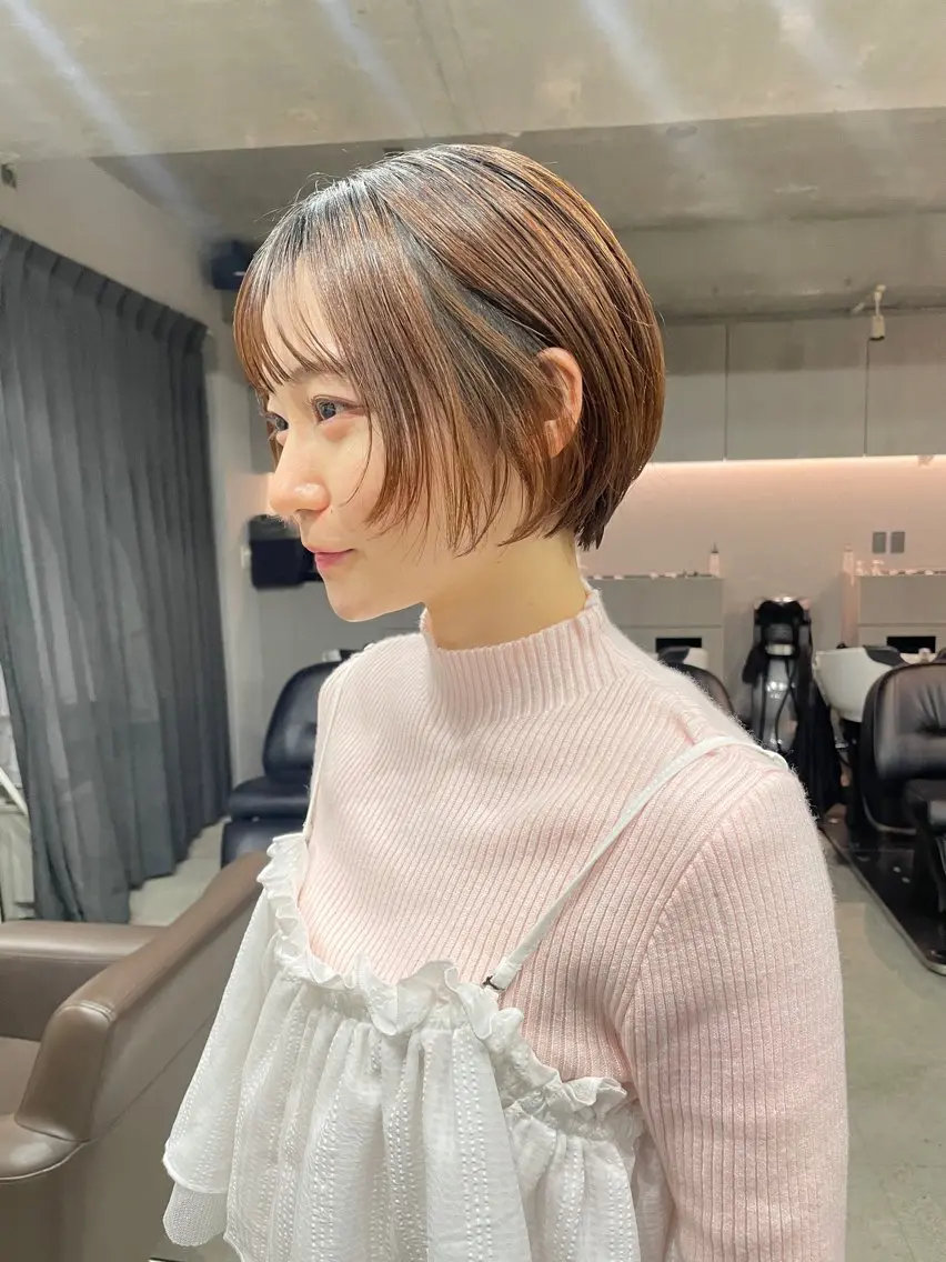 ショート カラー カット ヘアカラー トリートメント 表参道🌿赤み消し カラー/チナツのヘアスタイル