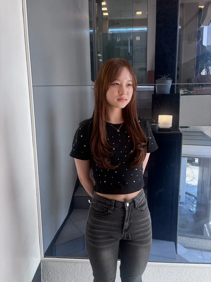 ロング カット ヘアカラー トリートメント 竹田 佳奈のヘアスタイル