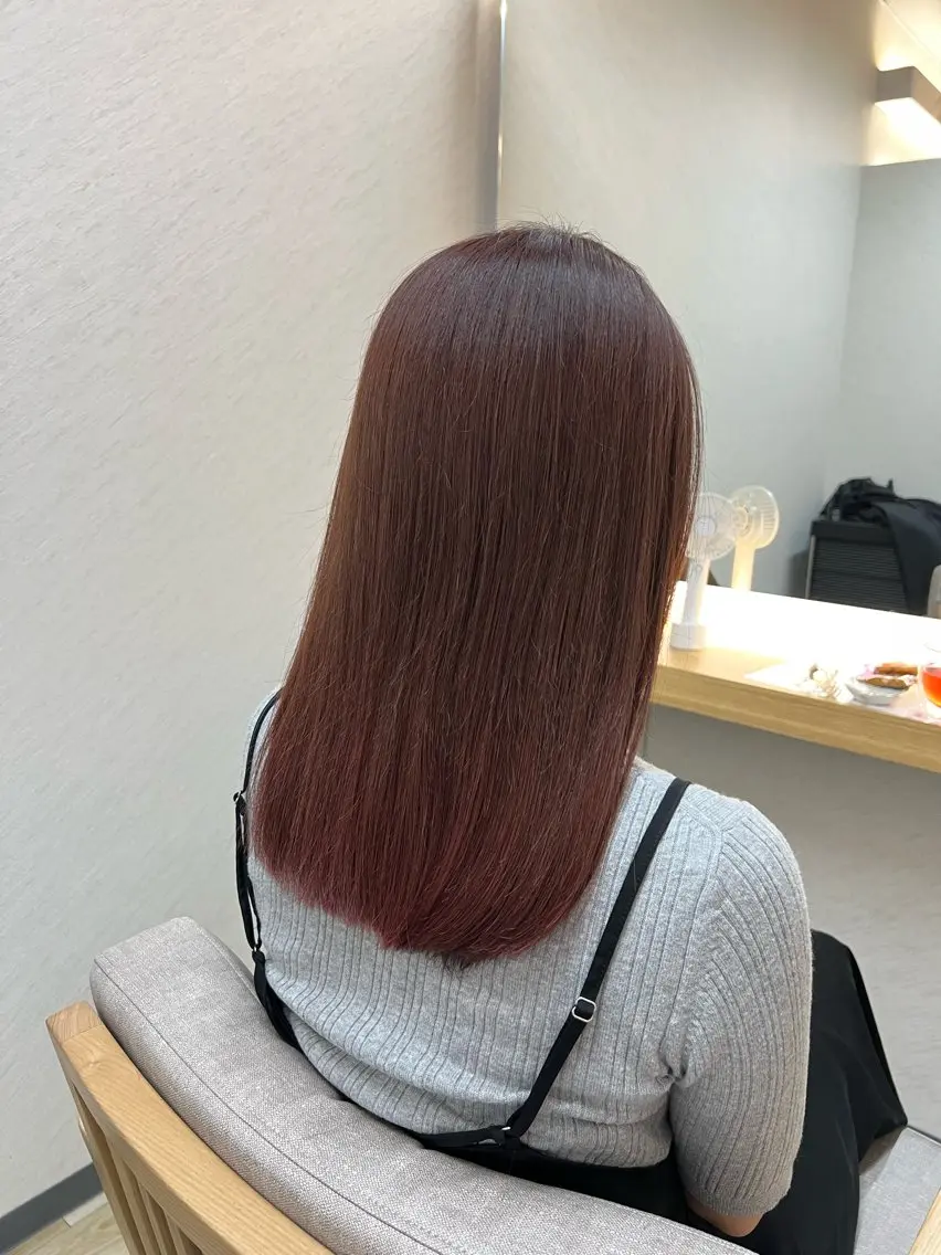 セミロング カラー ベージュカラー ピンクカラー ピンクベージュ ECLART 横浜 井口聖也のヘアスタイル
