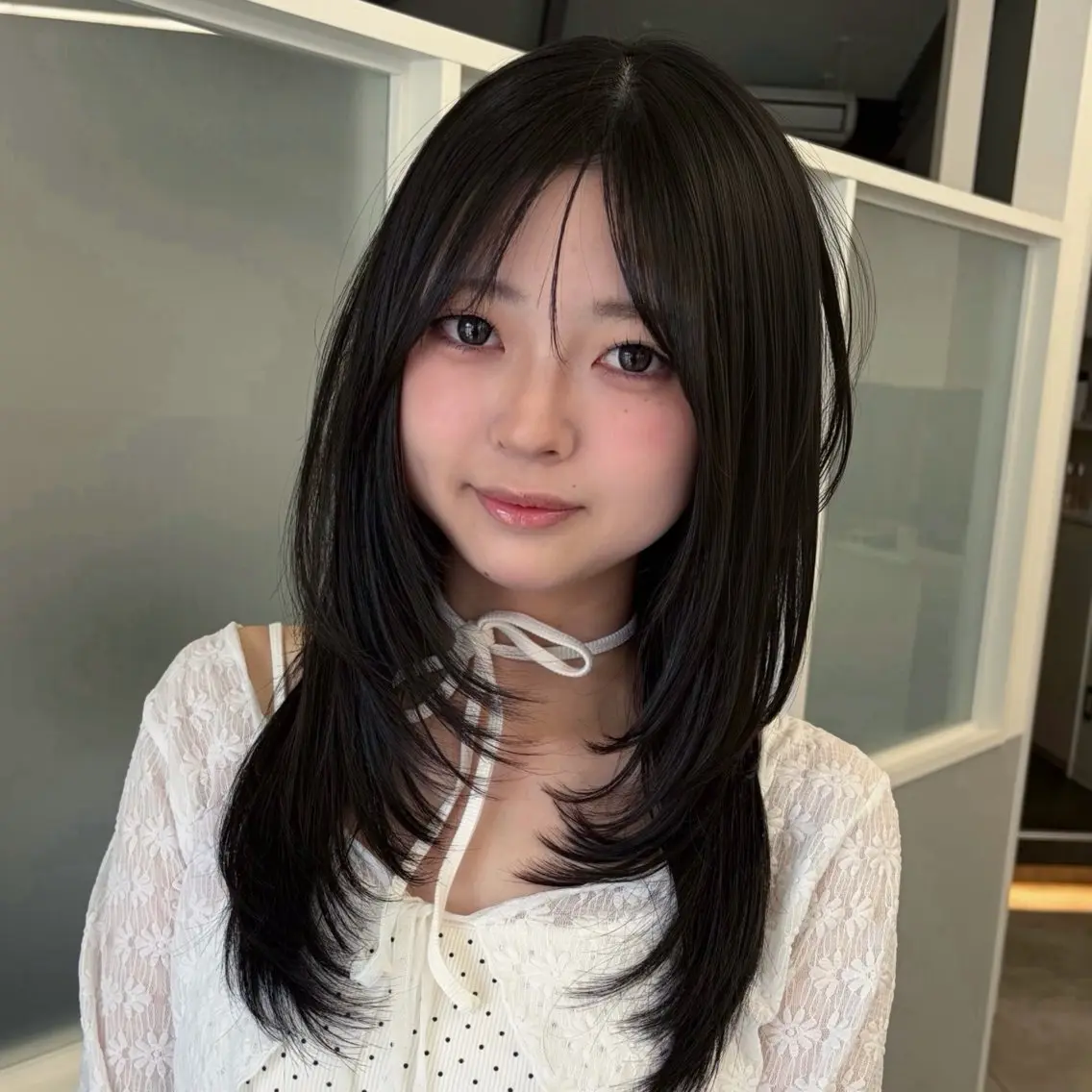 セミロング ハッシュカット 韓国風ヘア レイヤーカット カット 【レイヤー×透明感 カラー】mayaのヘアスタイル