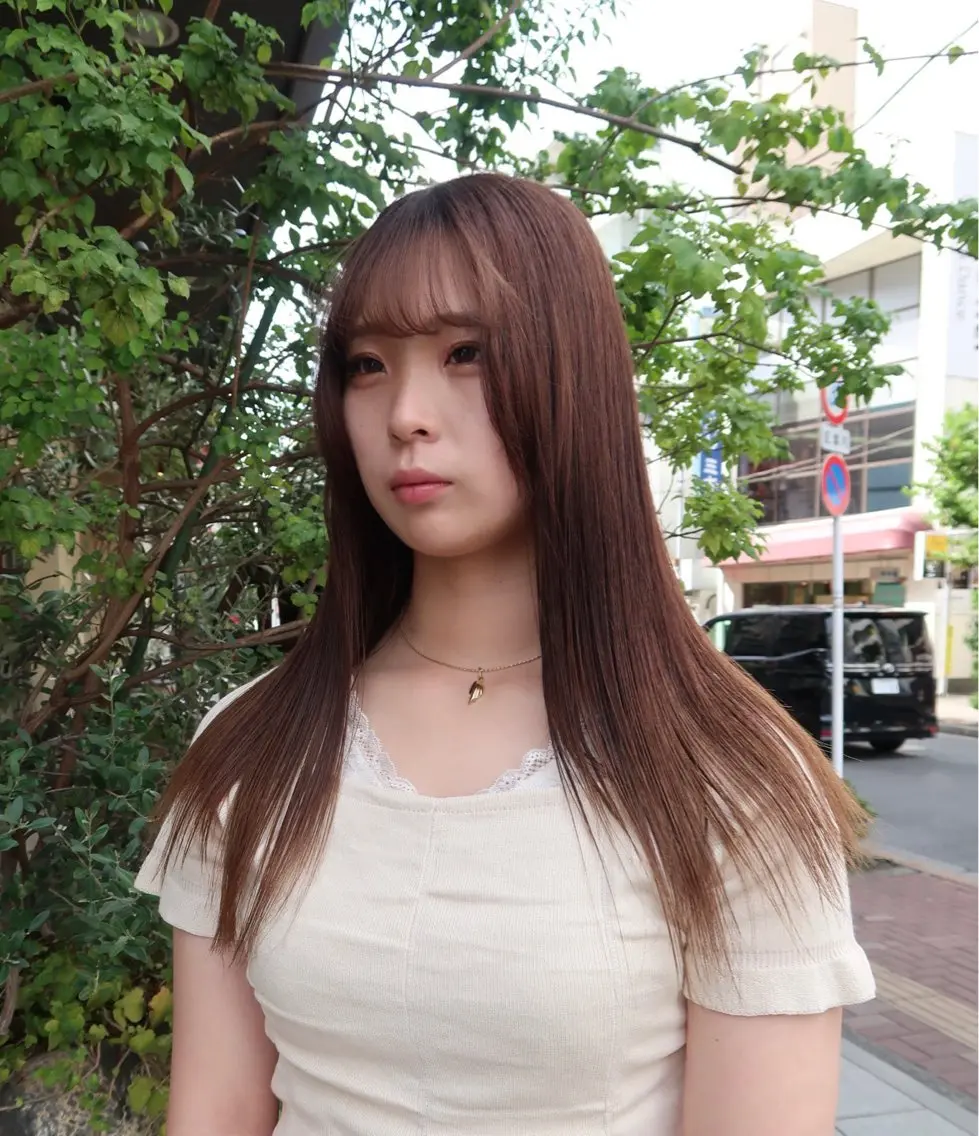 ロング カラー ブリーチ ブラウンカラー トリートメント Rei/ 縮毛矯正/ ハイライトカラー募集のヘアスタイル
