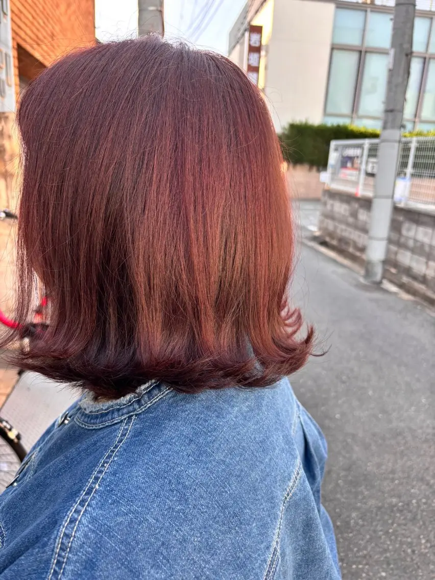 ミディアム カラー デザインカラー ヘアカラー 河内山本駅近く エム ウォークのヘアスタイル