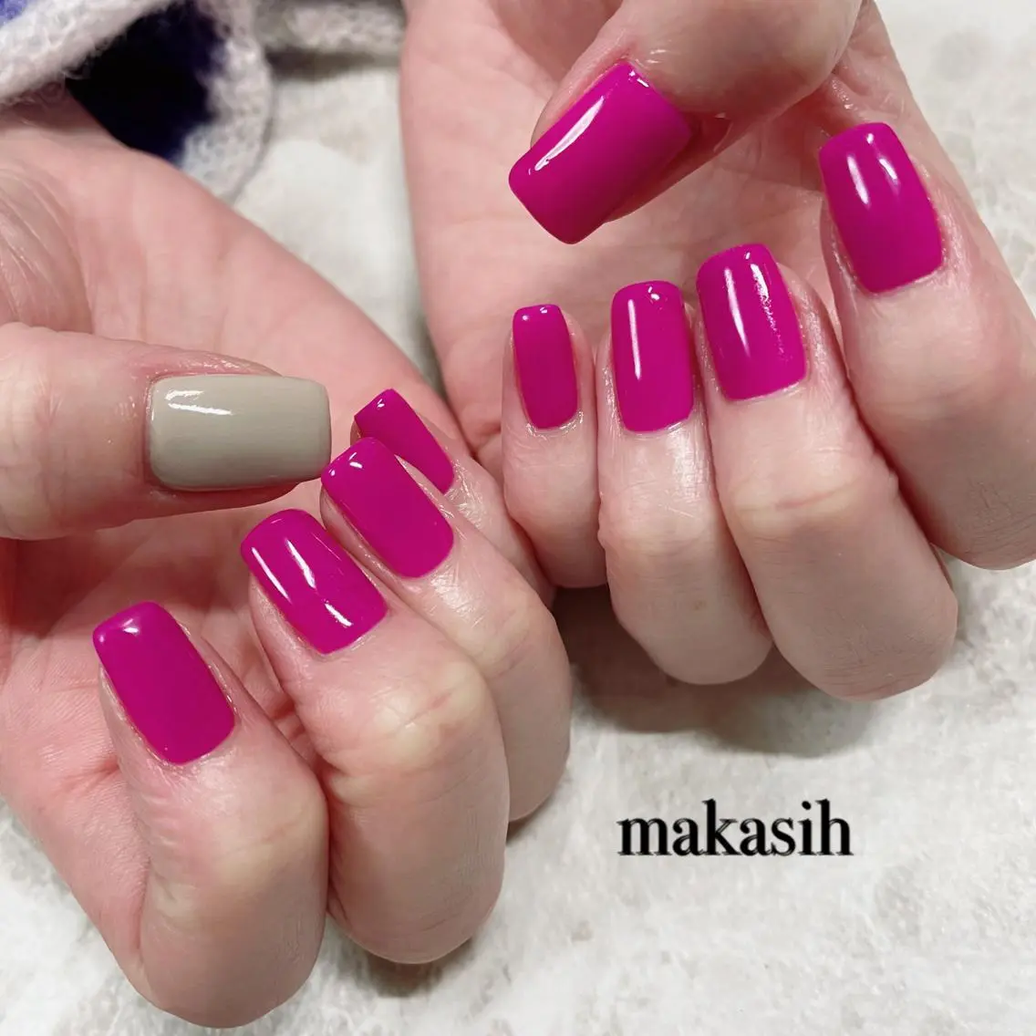 ネイル ワンカラーネイル ピンク シンプルネイル 濱田 美菜子のエステ・リラクイメージ