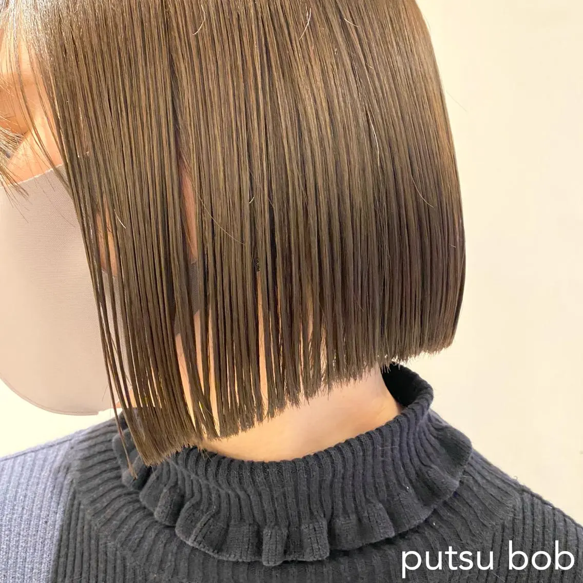 ミディアム 縮毛矯正ボブ&顔まわ レイヤー♡TOMOEのヘアスタイル