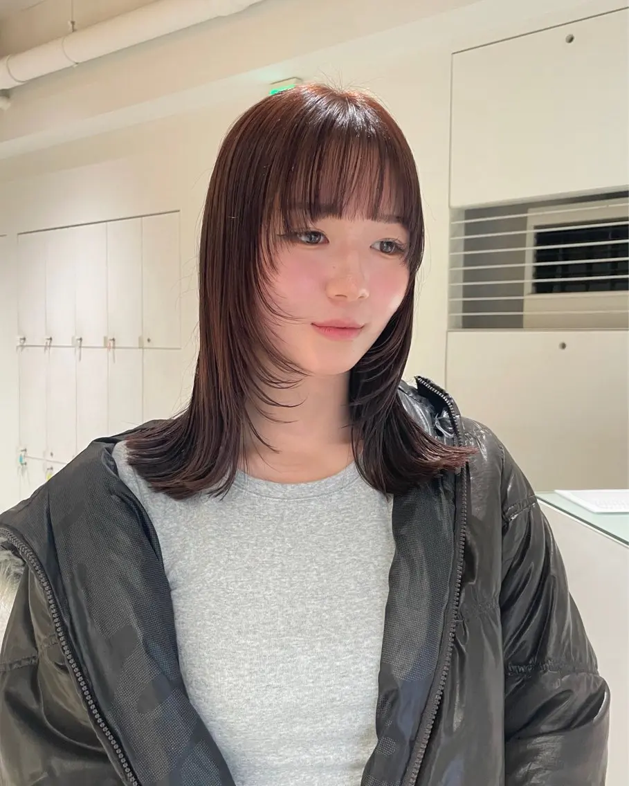 ミディアム カット 縮毛矯正 haruko🎀⌇ レイヤーカットのヘアスタイル