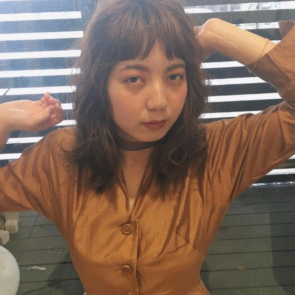 ミディアム カラー パーマ ヘアアレンジ アッシュ ベージュカラー デザインカラー イヤリングカラー グラデーションカラー 椙山 響のヘアスタイル