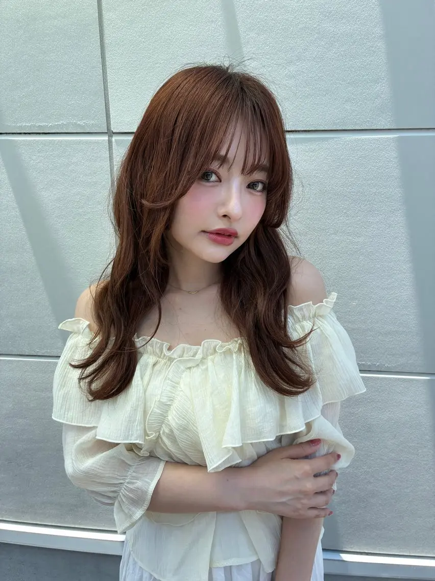 ロング カラー ヘアカラー トリートメント VANCOUNCIL 宇美町美容室岡川結奈のヘアスタイル