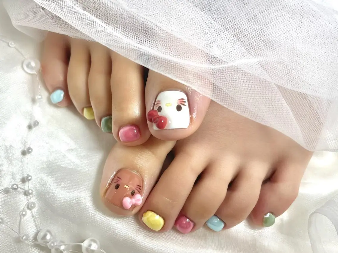 ネイル フットネイル 夏ネイル ワンホンネイル フットネイル joie ange 雪菜のネイルデザイン