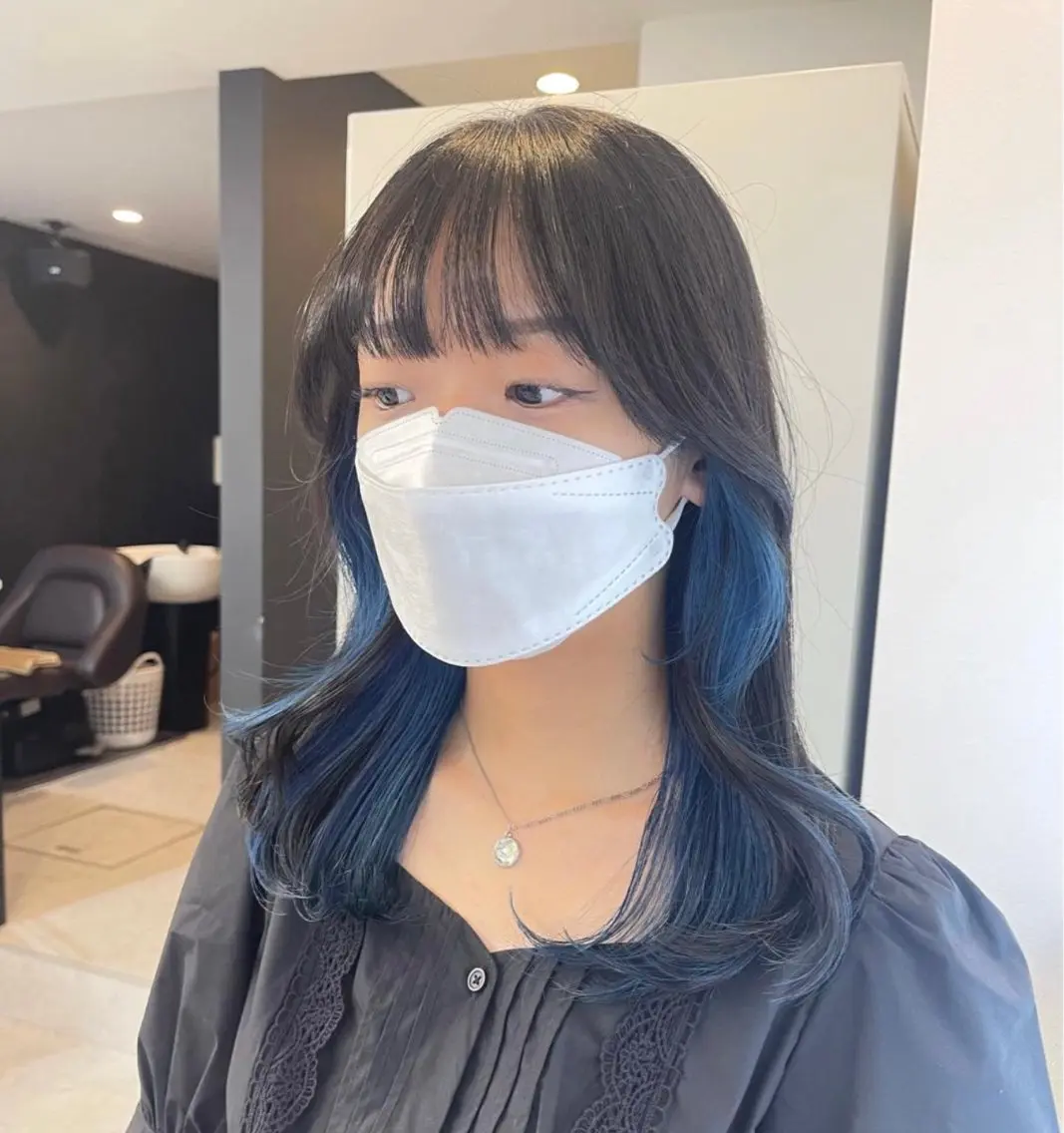 ミディアム カラー ブリーチ ブルーカラー ケアブリーチ ダークグレー ダークグレージュ ヘアカラー トリートメント 💋ハイトーンデザイ ンヘア💋A'nyuのヘアスタイル