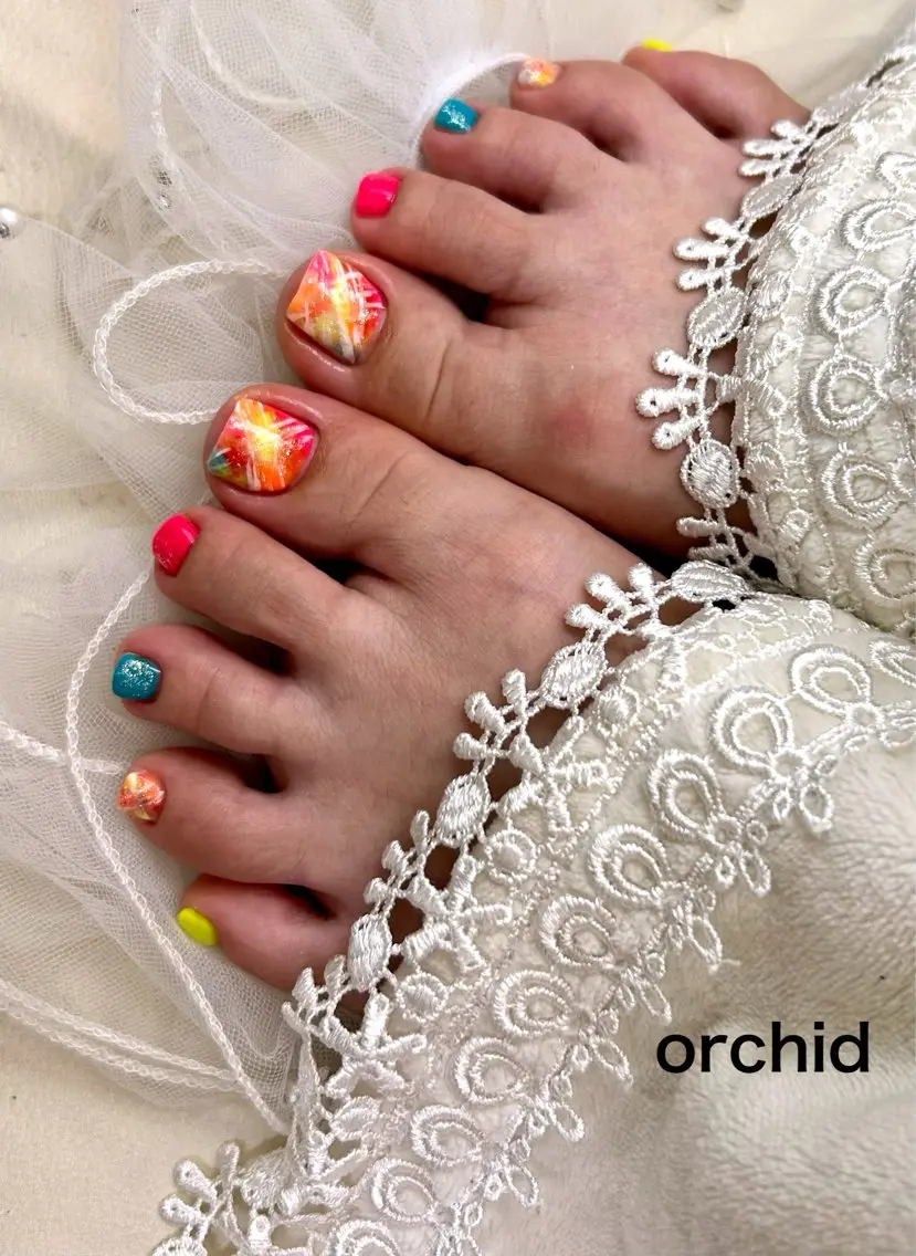 ネイル フットネイル orchid ♡オーキッドのネイルデザイン