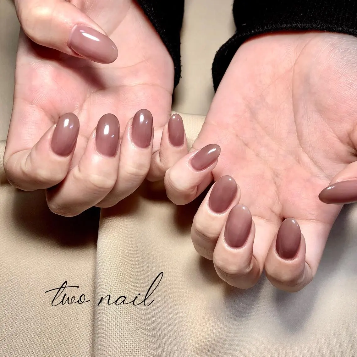 ネイル アートネイル ブラウン フットネイル ハート ニュアンスネイル ハンドネイル two nailのネイルデザイン