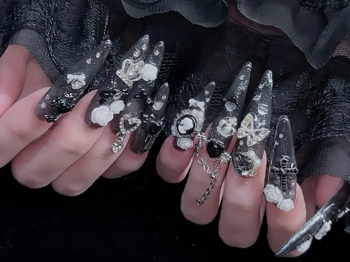 ネイル オーロラネイル ブルー フットネイル ジェルネイル 氷ネイル・うるうるネイル ハンドネイル Rin Nail 新大久保店のネイルデザイン
