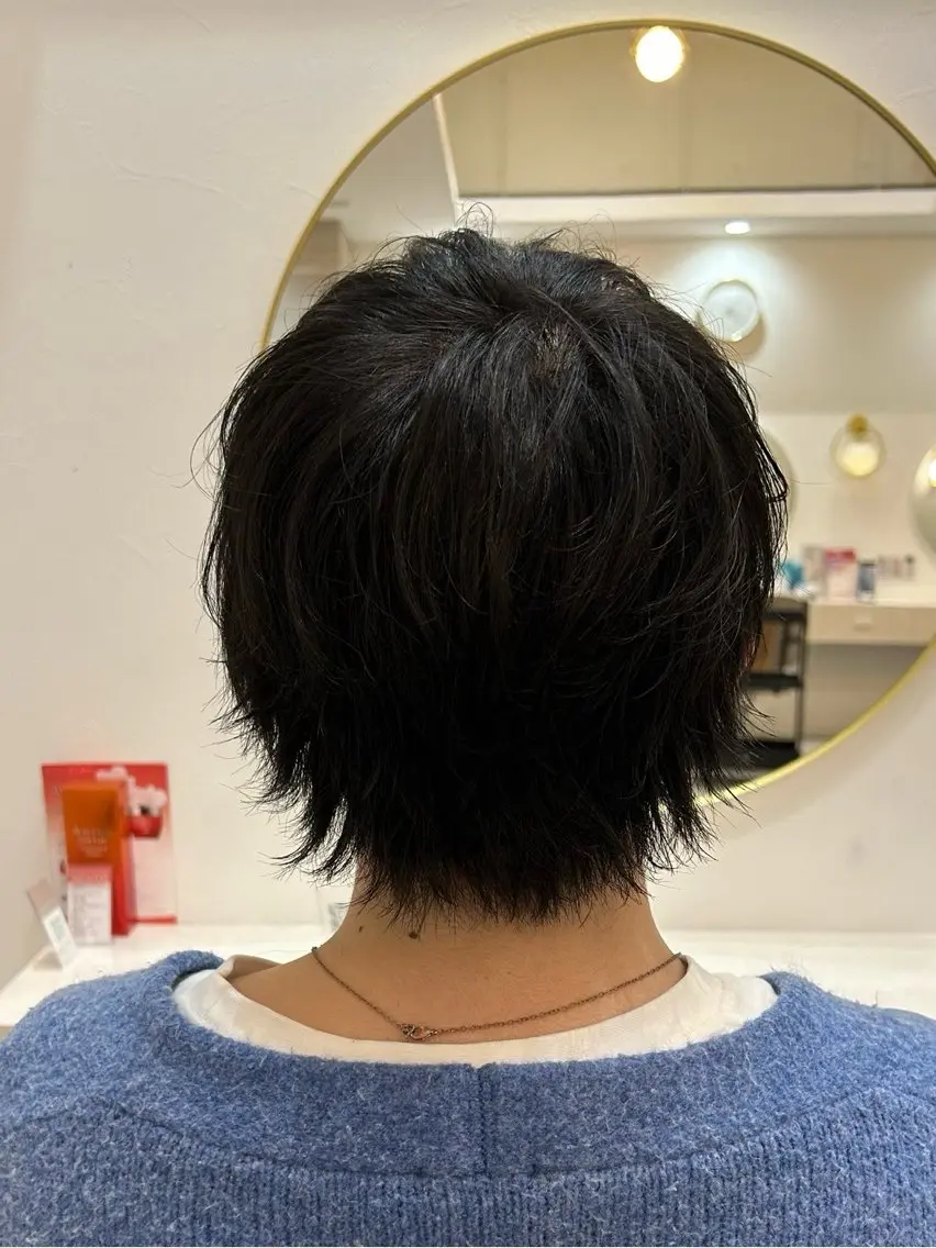ショート メンズ メンズデザインカット メンズウルフカット デザインカット レイヤーカット ウルフカット カット ⚡️下園あゆむ⚡️ レイヤーウルフ/韓国のヘアスタイル