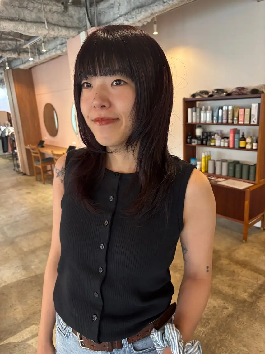 セミロング カラー カット ヘアカラー トリートメント Hayashi Shioriのヘアスタイル