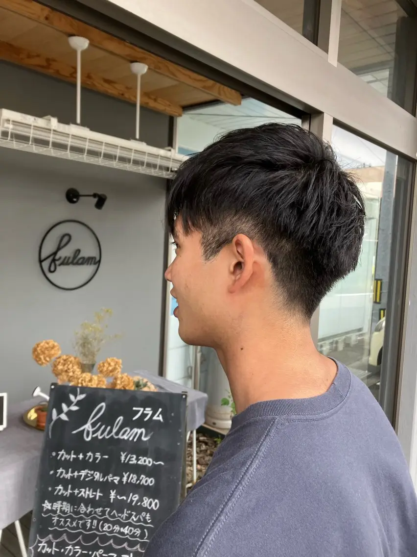 ショート メンズ 刈り上げ カット 佐藤 悠生 メンズパーマ.カットのヘアスタイル