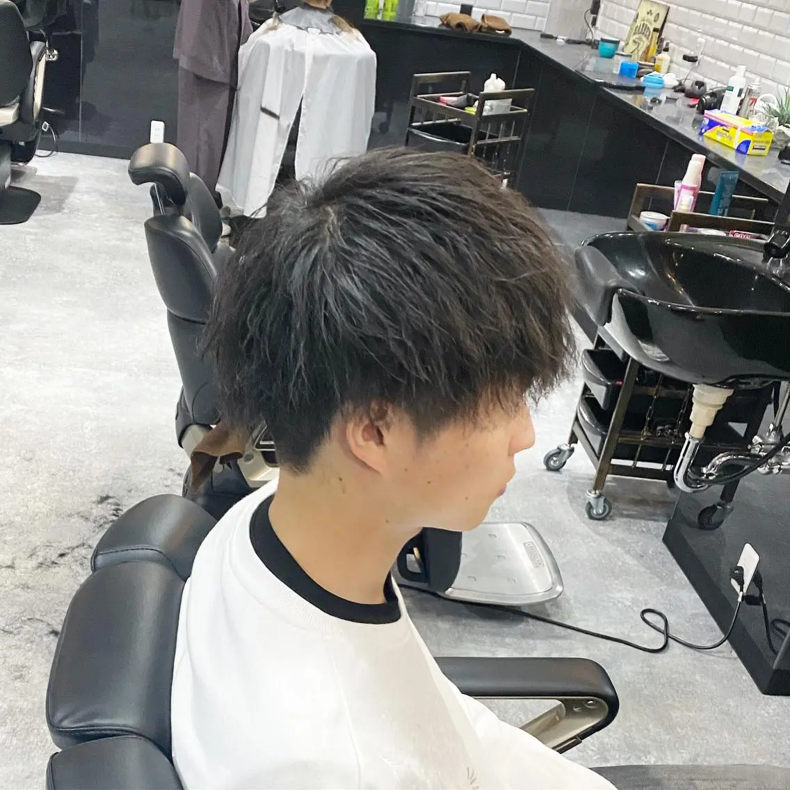 ショート パーマ メンズ パーマ 前田賢生 ご新規様はNGのヘアスタイル