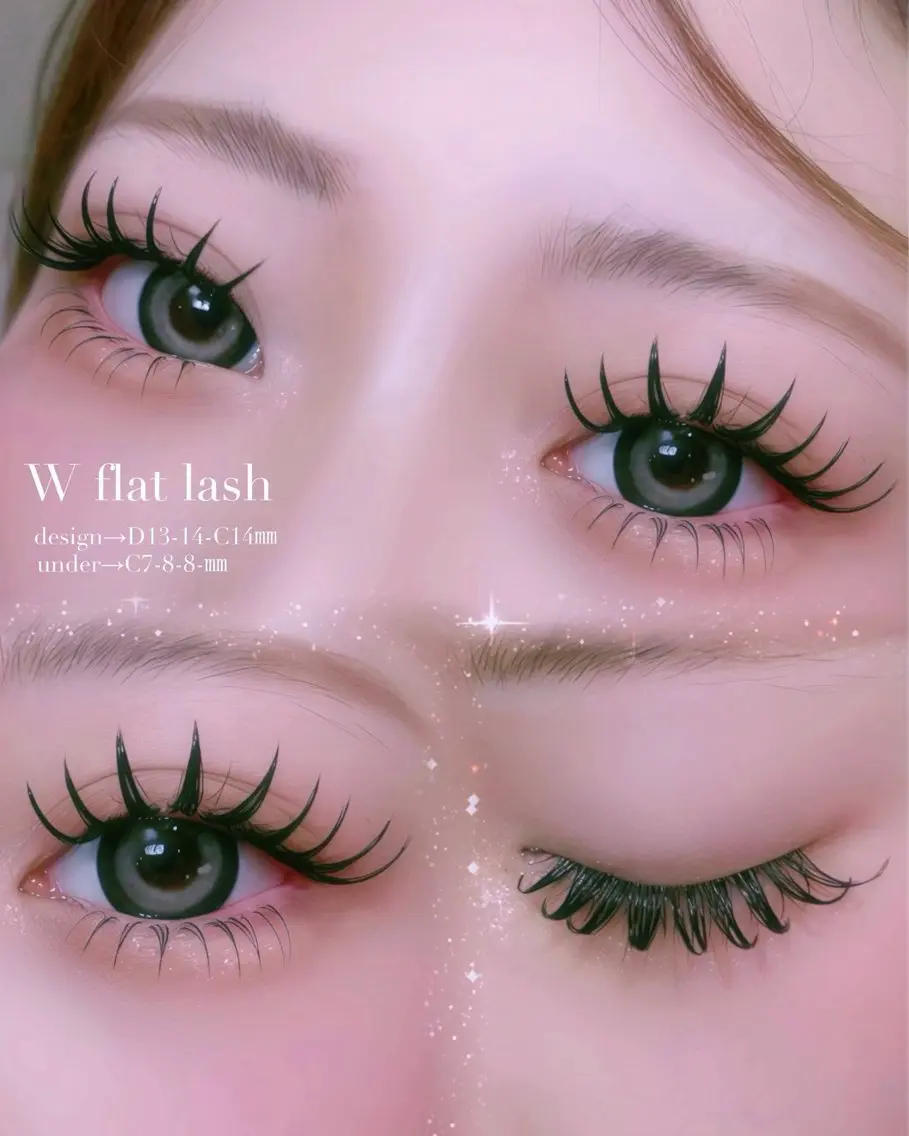 🌸人気No.2🌸【W フラット】⭐️LED+上つけ放題+下50束¥14450の写真