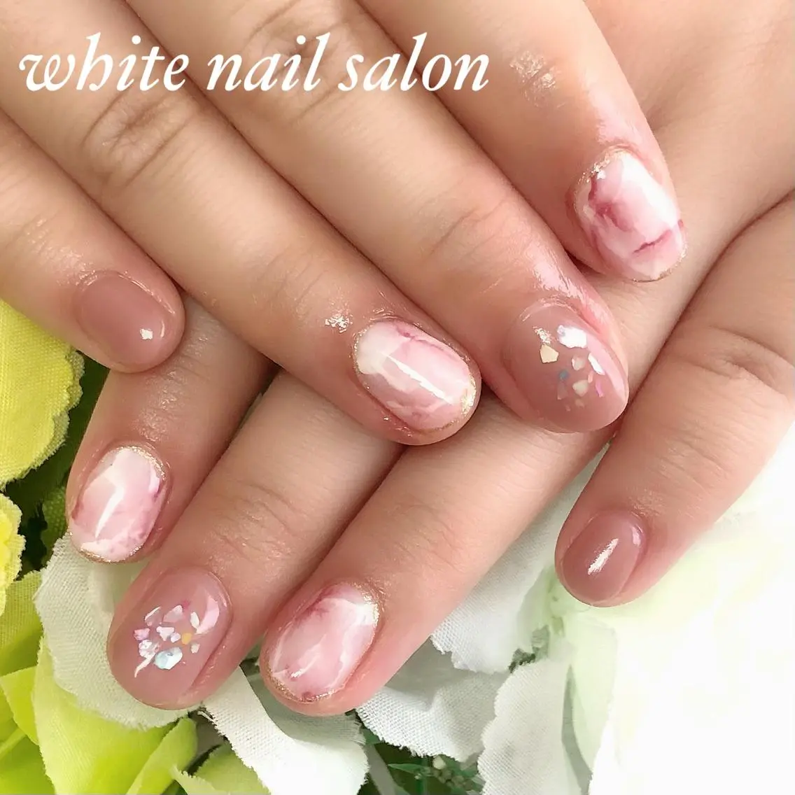 ネイル アートネイル フレンチネイル ジェルネイル ハードジェル 持ち込み ハンドネイル white nail salonのネイルデザイン