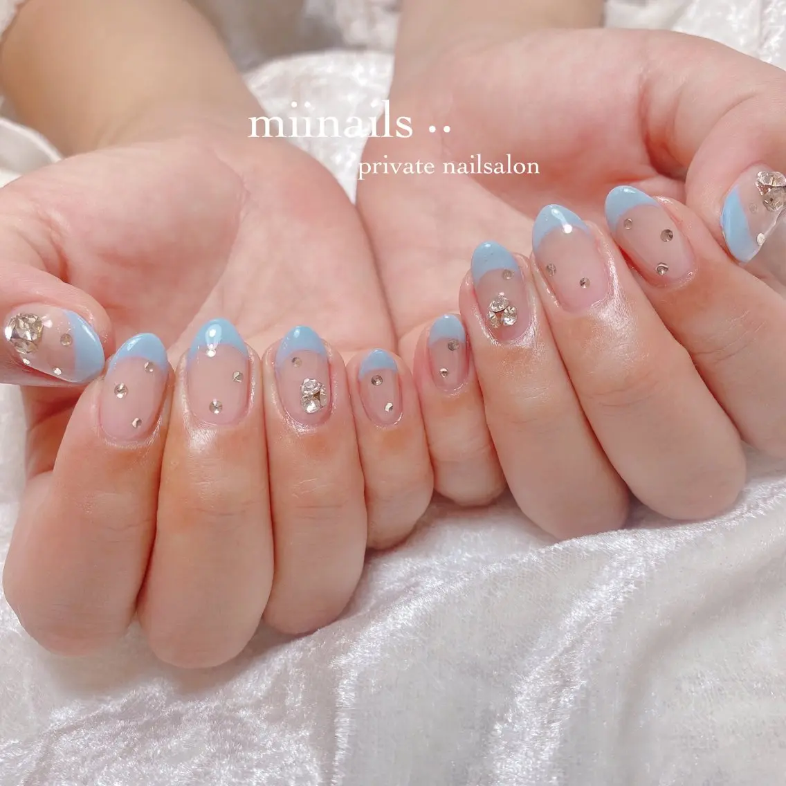 ネイル フレンチネイル 韓国ネイル ワンホンネイル ハンドネイル nailsalon miinailsのネイルデザイン