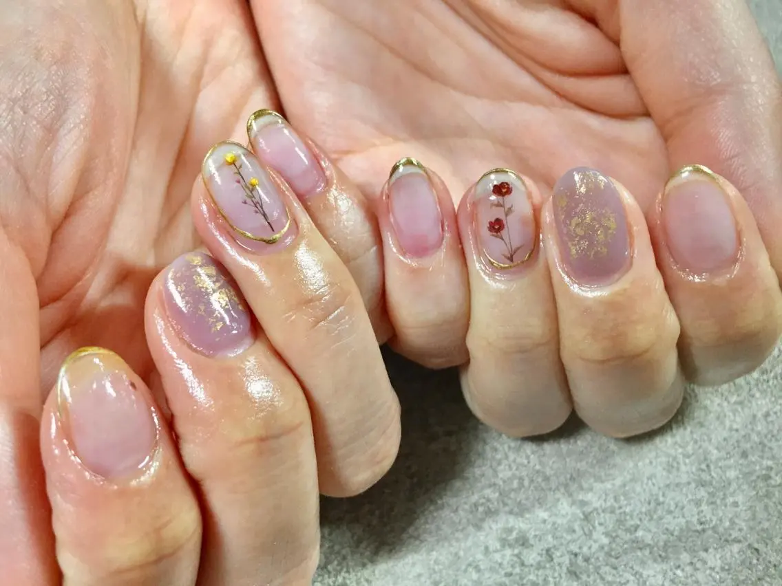 ネイル フラワーネイル 春ネイル kiki nail &brow二子玉川のネイルデザイン