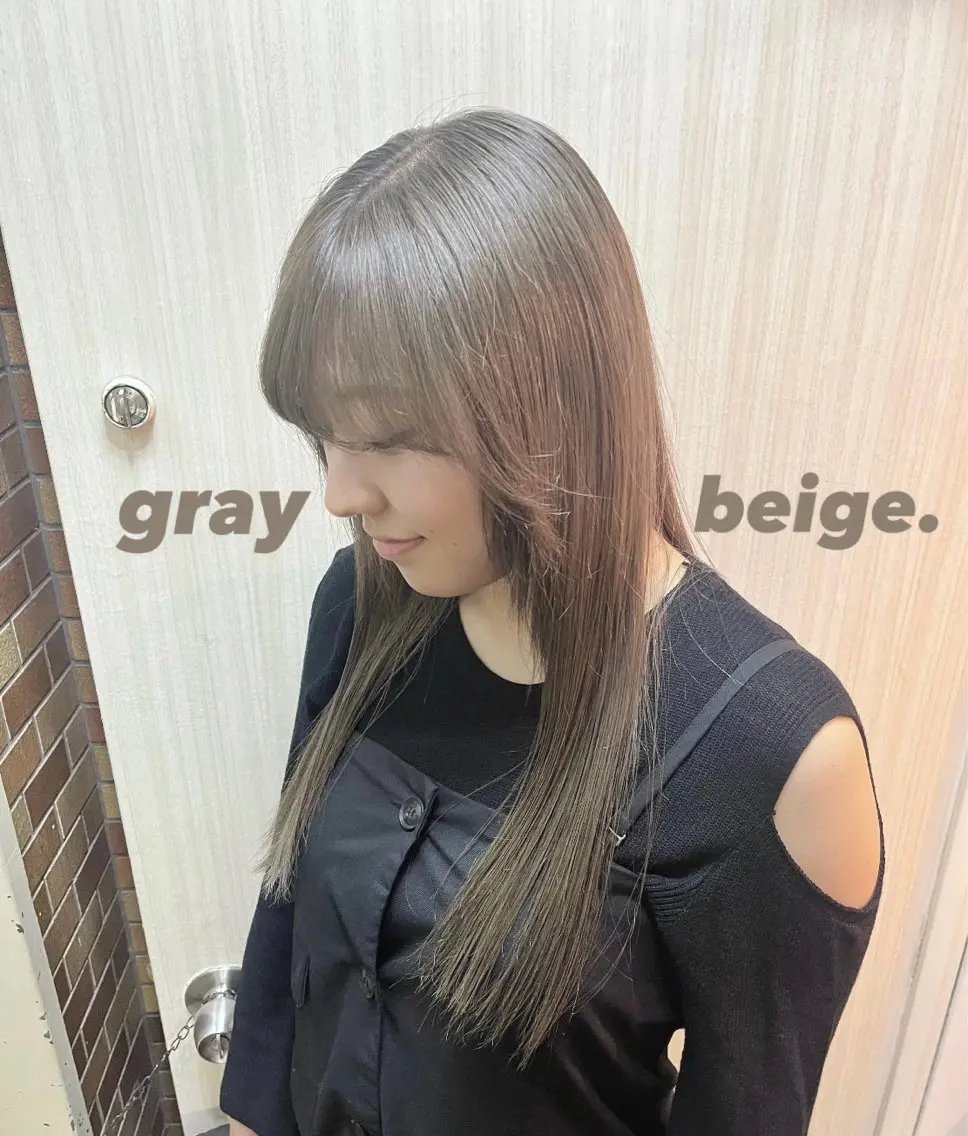 ロング カラー グレージュ 横浜/カットモデル 佐藤桃香 🦥のヘアスタイル