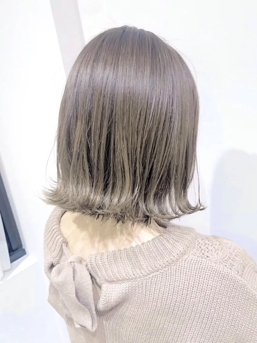 ミディアム カラー メンズパーマ/ ハイトーン/タニザキのヘアスタイル