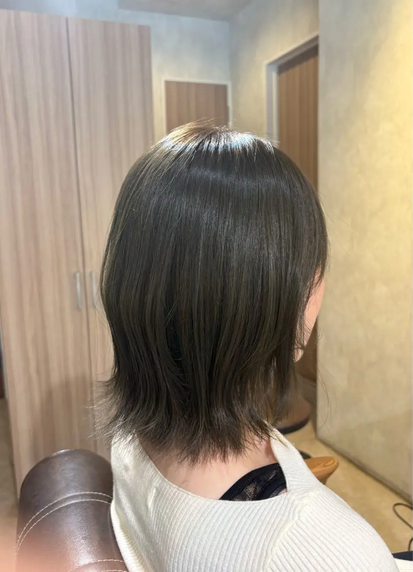 ミディアム カット ヘアカラー トリートメント 上原 佑介のヘアスタイル