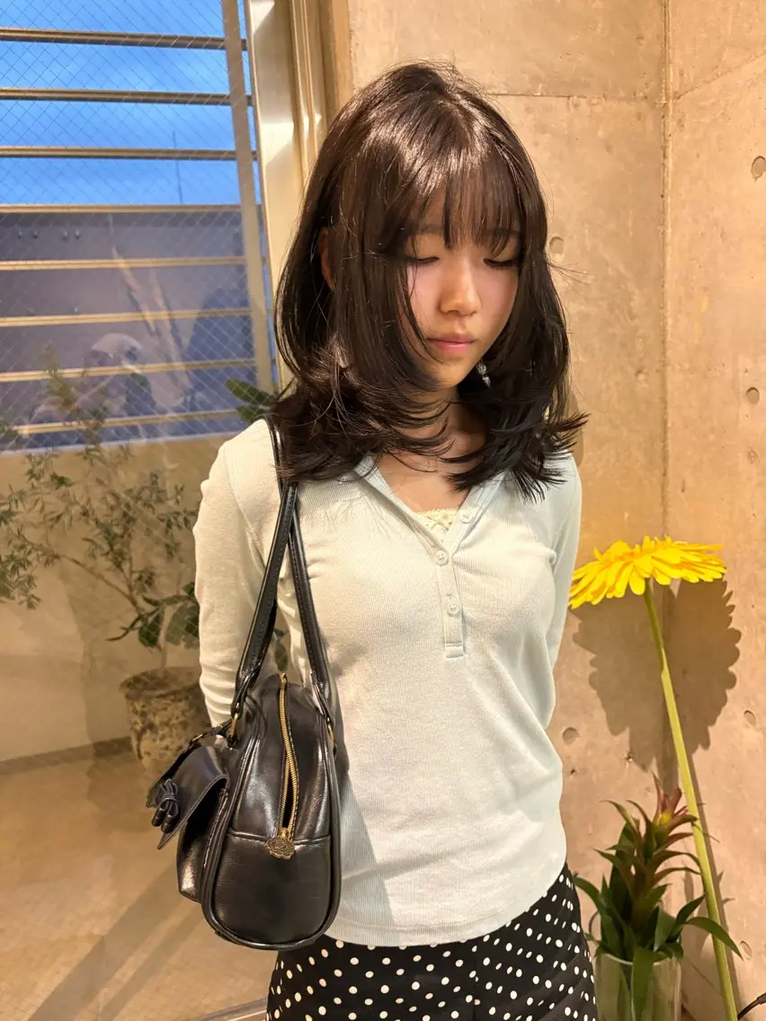 セミロング 伸ばしかけ レイヤーカット カット 福岡レイヤーカット/ ゴトリのヘアスタイル