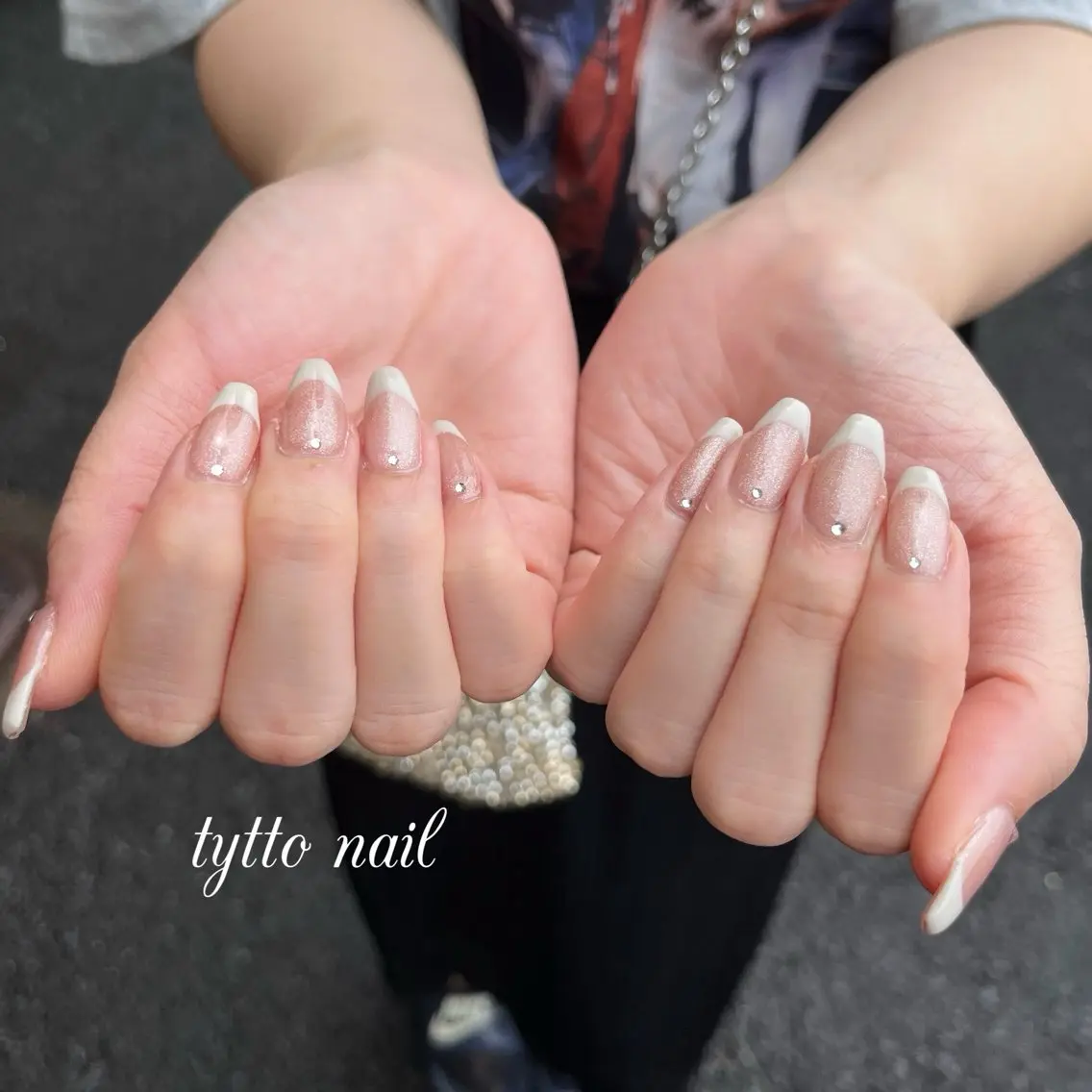 ネイル アートネイル フレンチネイル 韓国ネイル ラメ(グリッター) マグネットネイル ハンドネイル tytto nail ❤︎‪‪eri‪‪のネイルデザイン