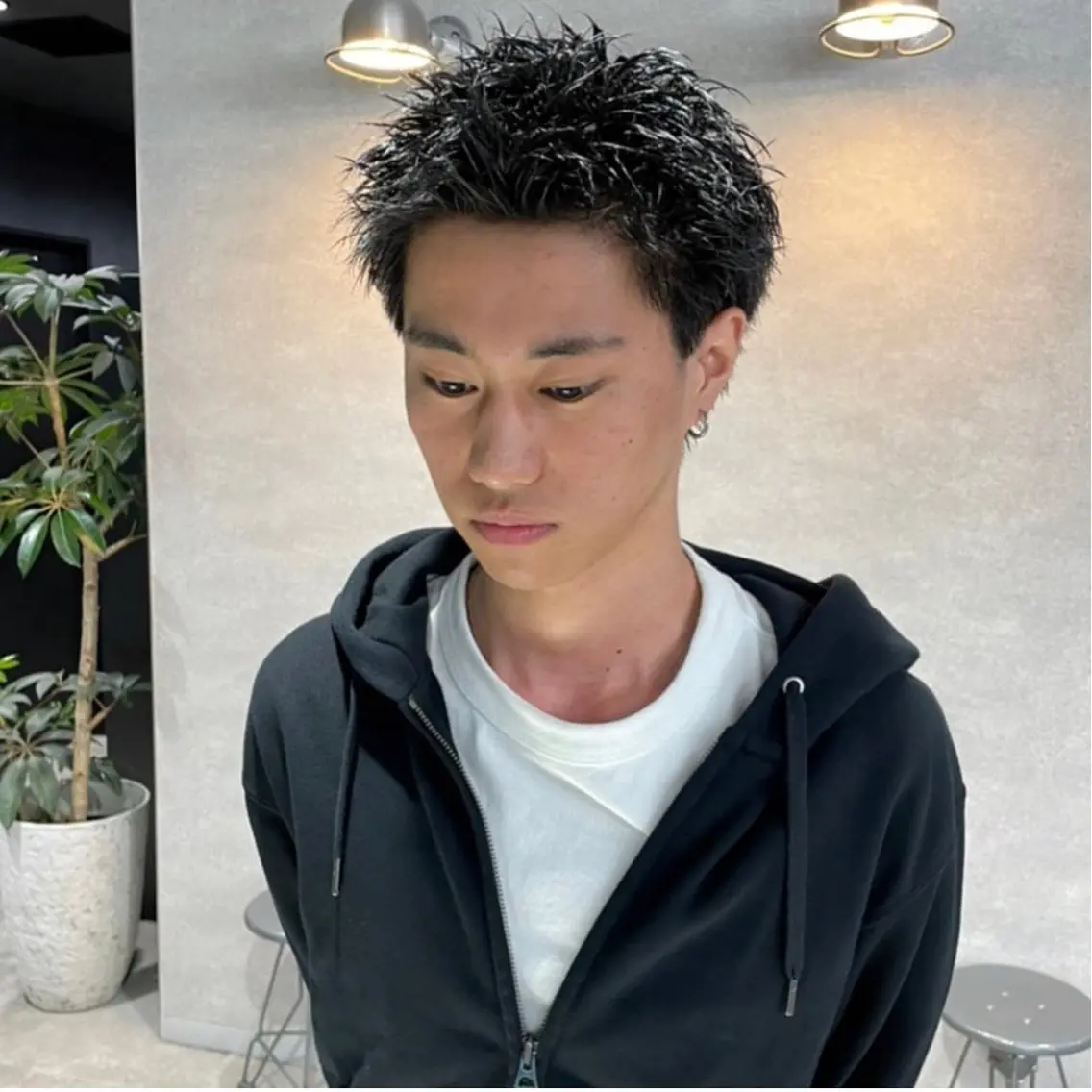 ショート カラー パーマ メンズ メンズパーマ カット ヘッドスパ ヘアセット 🔥メンズ 特化🔥菊水皐暉🔥のヘアスタイル