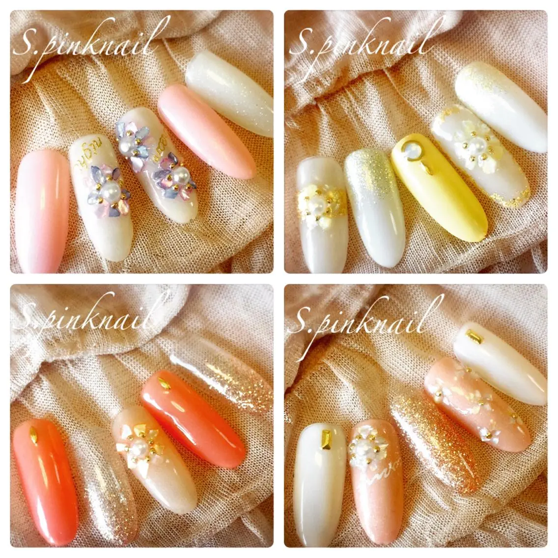 ネイル フラワーネイル キラキラネイル Sincerely ☺︎のネイルデザイン