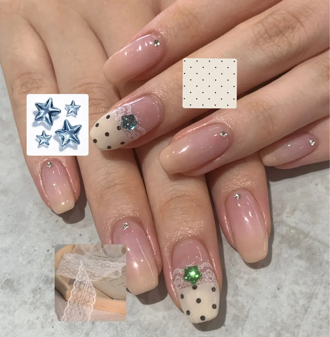 ネイル ドット グラデーション 持ち込み ななえ ☆のネイルデザイン