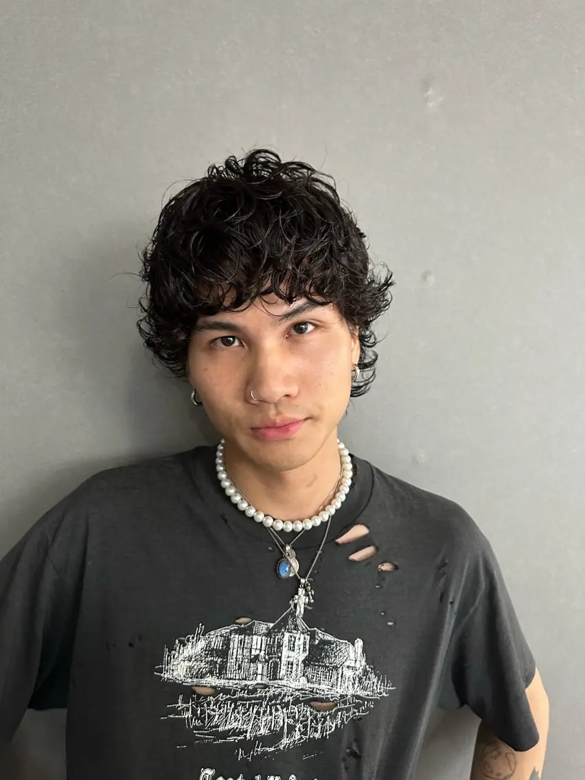 メンズ カット パーマ バレイヤージュ特化/ アキラのヘアスタイル